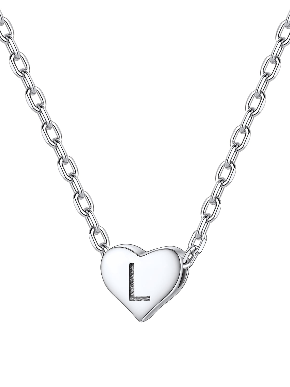 Silvora Women Heart Initial Necklace 925 Sterling Silver Letter A Pendant Choker Alphabet Jewelry for Wife Mom Daughter with Gift Box