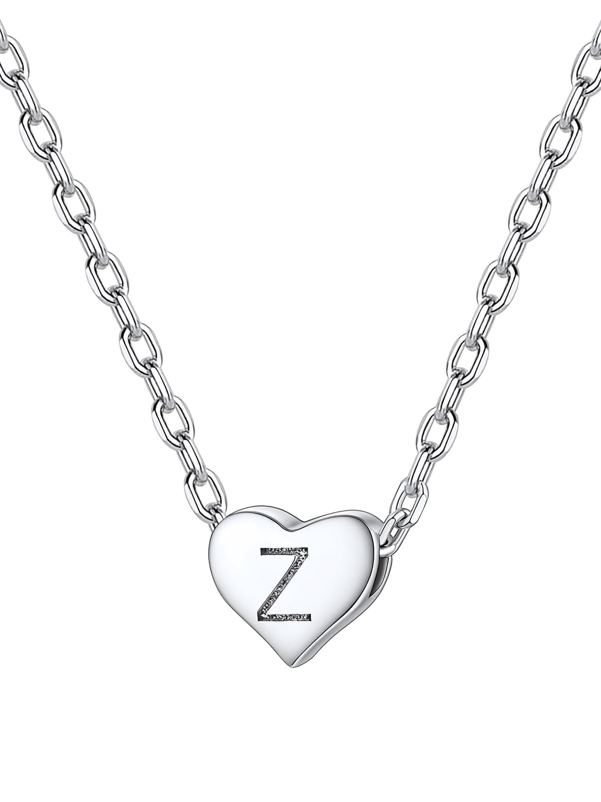 Silvora Women Heart Initial Necklace 925 Sterling Silver Letter A Pendant Choker Alphabet Jewelry for Wife Mom Daughter with Gift Box