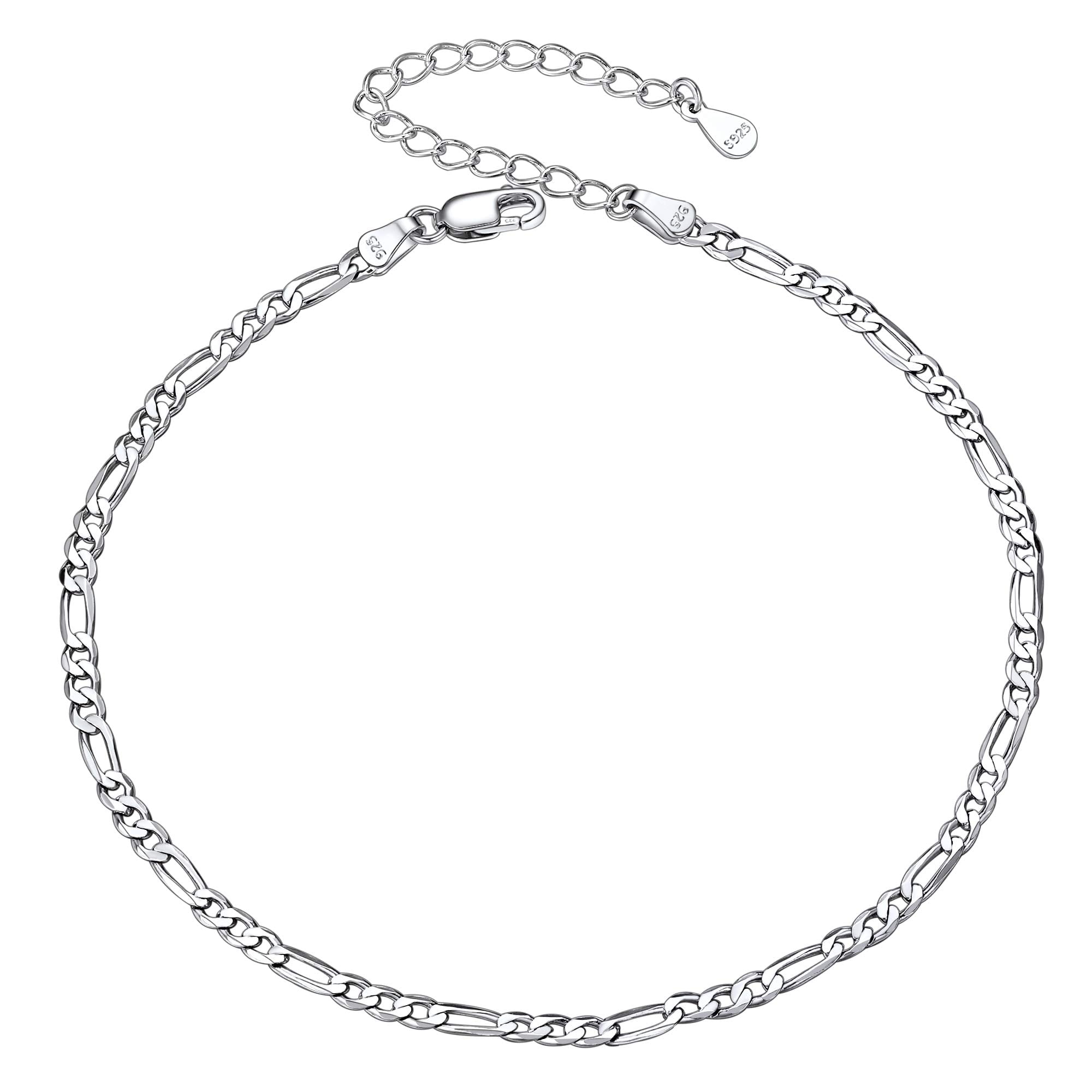 Silvora 925 Silver Chain Beads Anklet for Women Ankle Bracelet Foot Jewelry