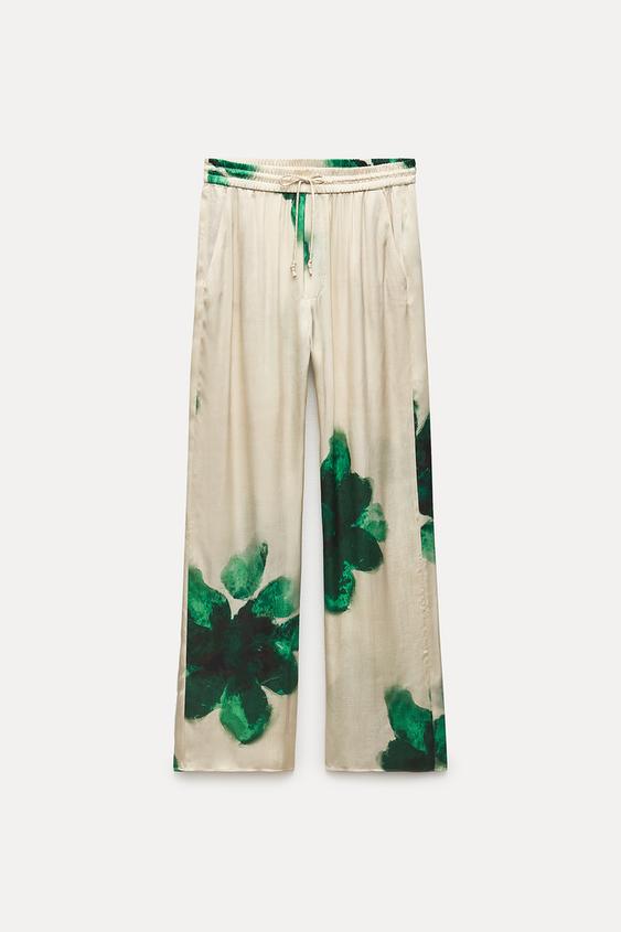 Green Floral Chic Trousers