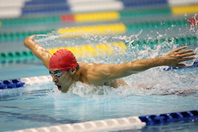 Professional Swimmer Swimming