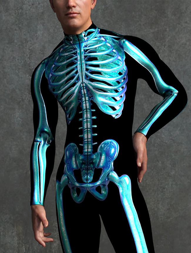 Blue Demon Skeleton Male Costume