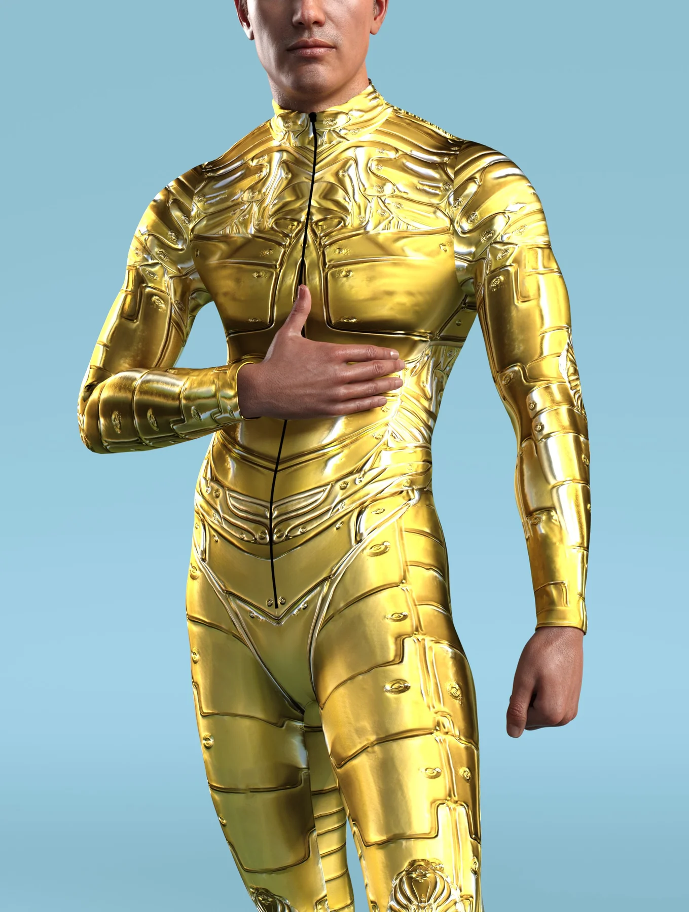 The Golden Swordsman Male Costume