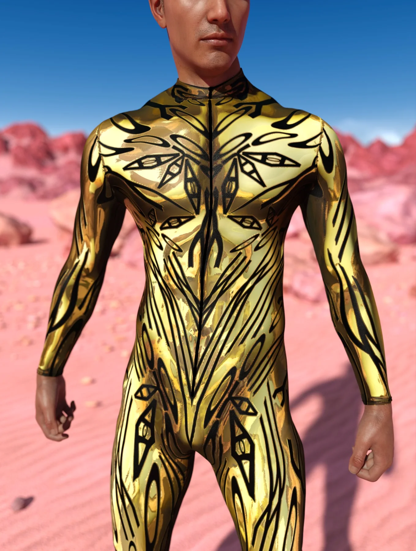 Golden Extraterrestrial Visitor Male Costume