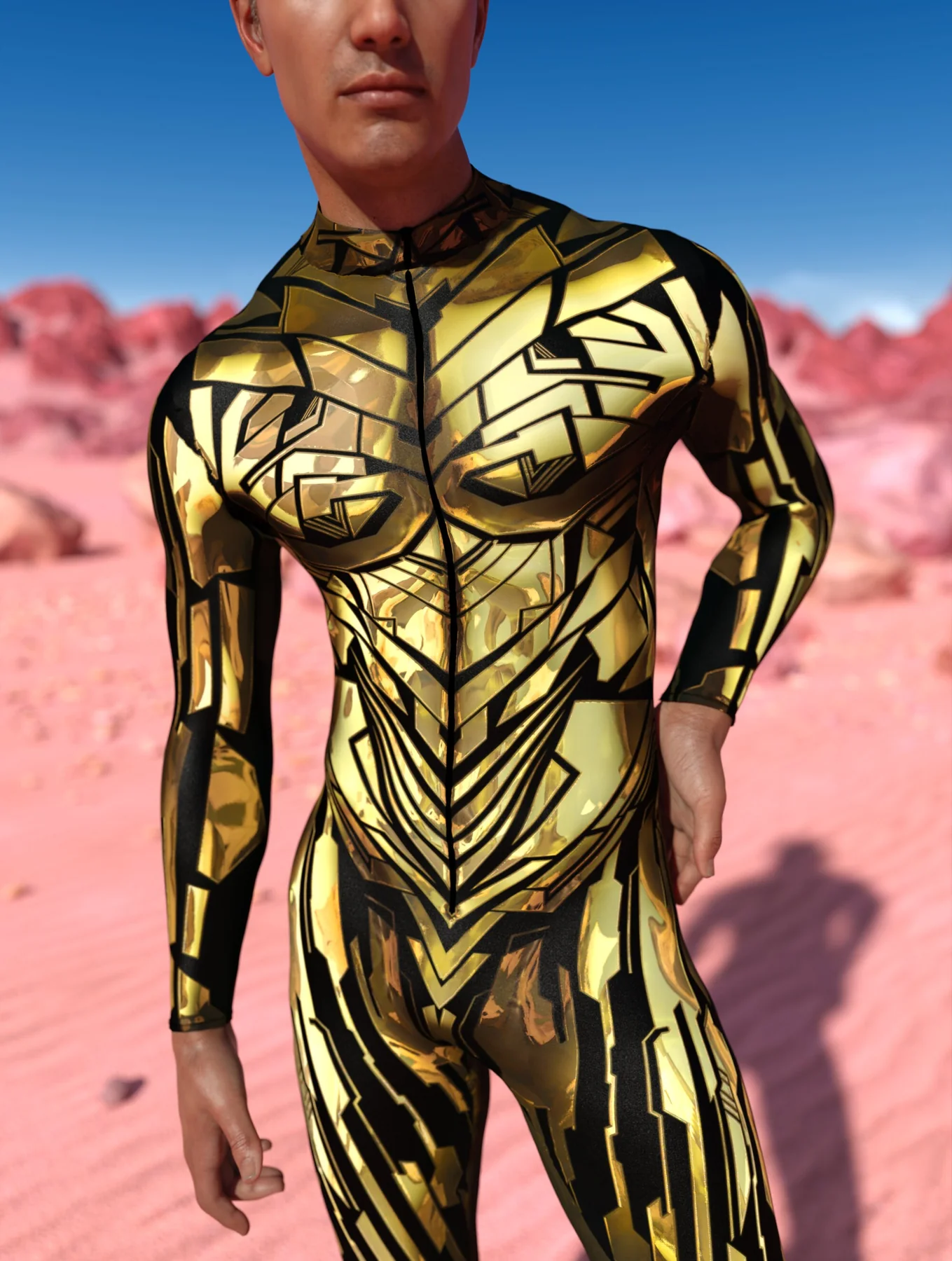 Golden Alien Rescuer Male Costume