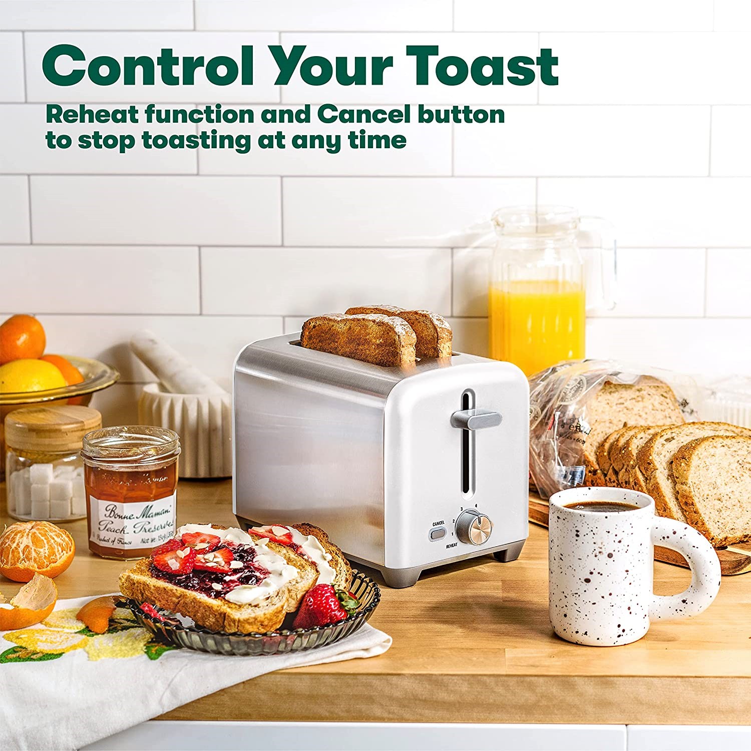 2 Slice Toaster with Extra Wide Slots & Removable Crumb Tray - 6 Browning  Options, with Lift + Look, Auto Shut Off & Frozen Function, Toast Fruit  Bread, Bagel & Waffle, Matte Black