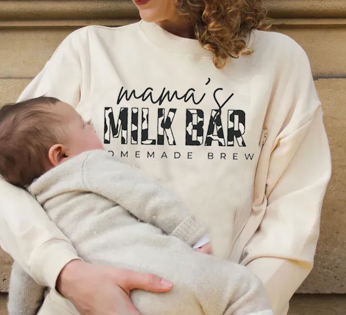 Mama’s Milk Bar Homemade Breastfeeding Sweatshirt