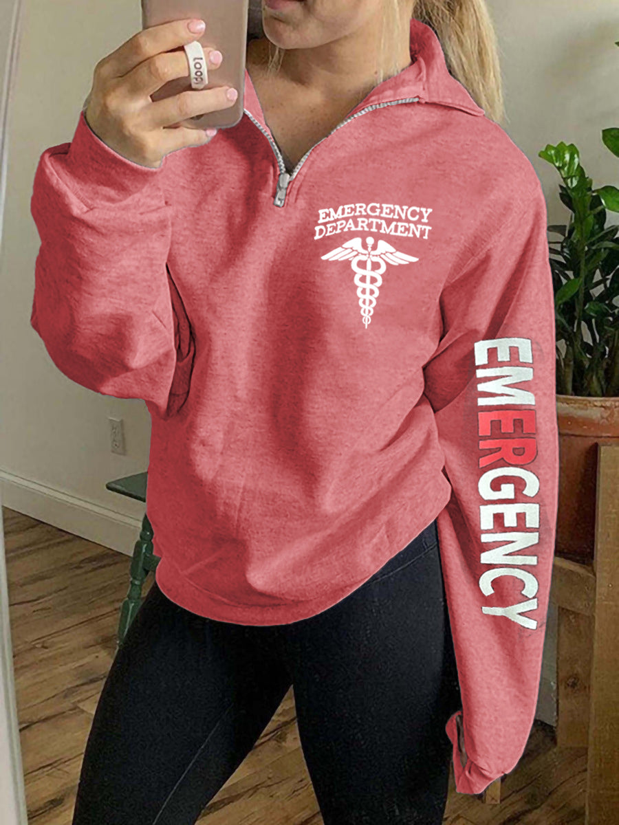 Emergency Department Nurse Zip Sweatshirt