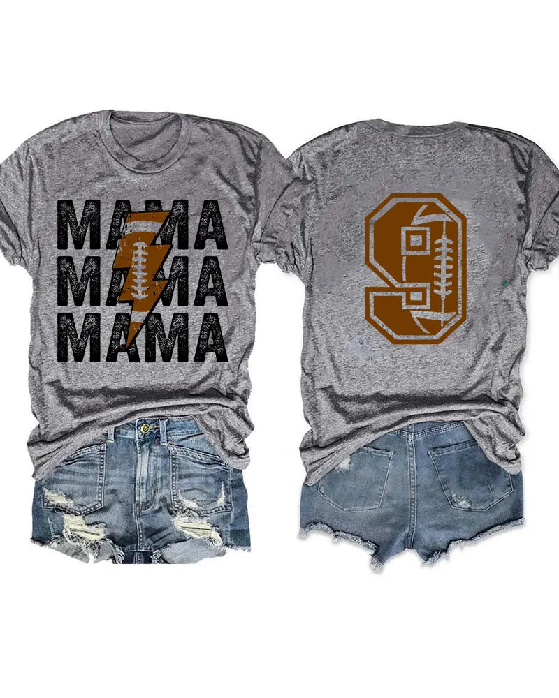 Football Mama Personalized Number T-shirt