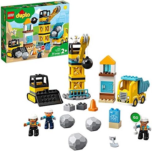 LEGO DUPLO Construction Wrecking Ball Demolition 10932 Toy for Preschool Kids; Building and Imagi...