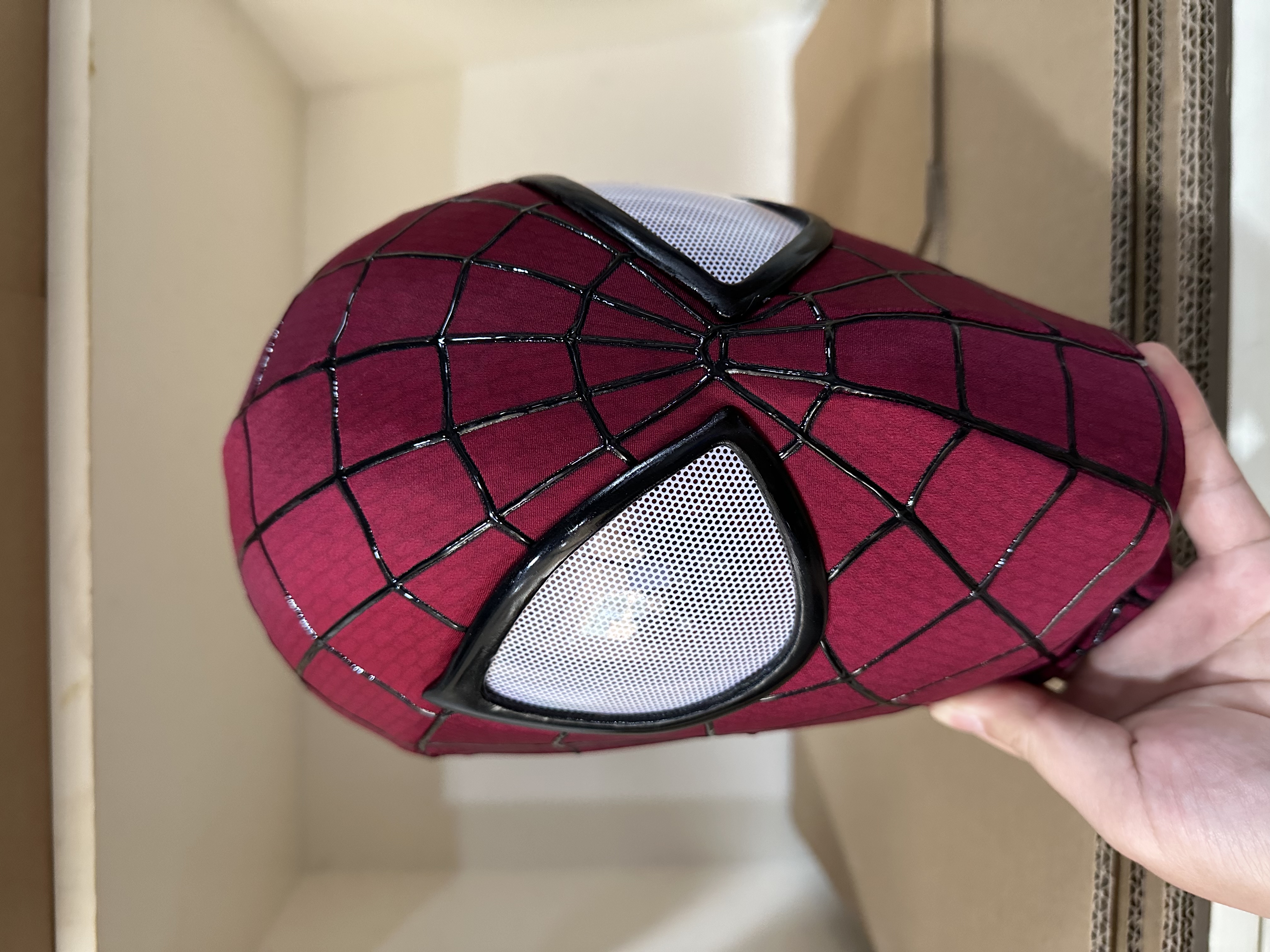 Customized Amazing Spiderman Mask,Amazing Spiderman 2 Cosplay Mask with Faceshell and Lenses,Wearable mask