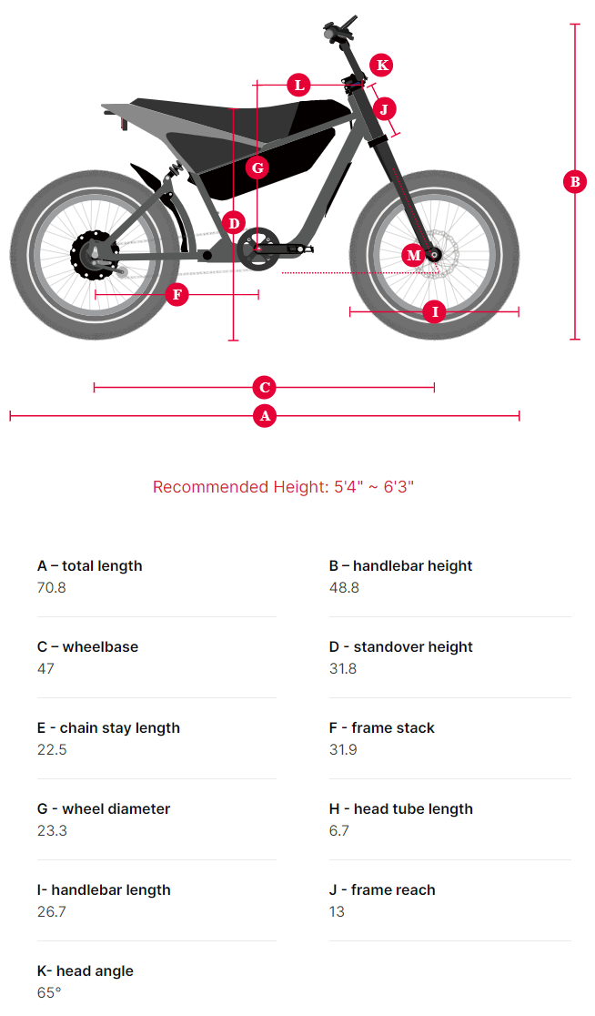 Himiway-C5-Electric-Dirt-Bike-E-Bike-Size-Chart