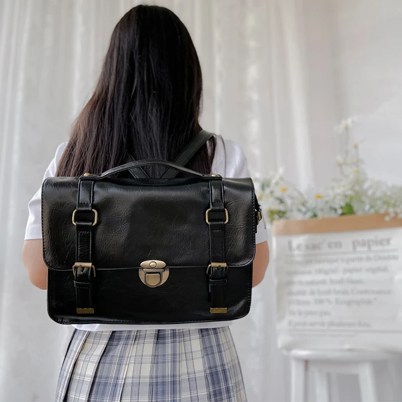 Japan Style Lolita JK Backpack Girly Girl Students School Artificial Leather Messenger Bags Briefcase Bookbags
