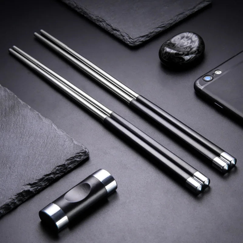 10 Pair / Set Stainless Steel Non-slip Alloy Chopsticks Home Hotel Restaurant Portable Healthy Food Stick for Sushi Chopsticks Buy Our Tea