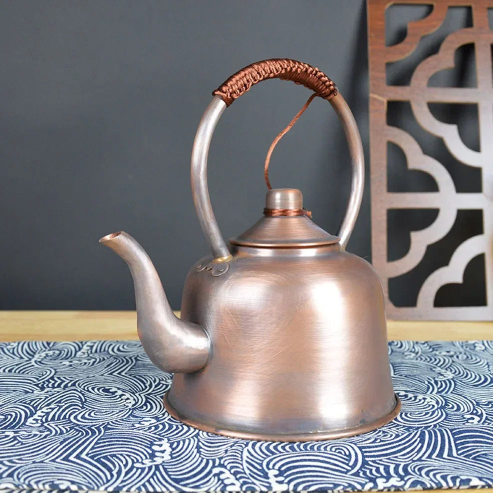 1.5L Pure Copper Teapot Thickened Red Copper Brass Boiling Kettle Anti-Scald Milk Tea Pot Vintage Copper Tea Set For Home Buy Our Tea