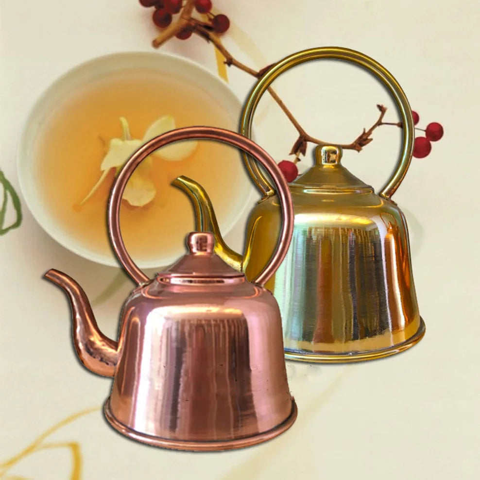 1.5L Pure Copper Teapot Thickened Red Copper Brass Boiling Kettle Anti-Scald Milk Tea Pot Vintage Copper Tea Set For Home Buy Our Tea