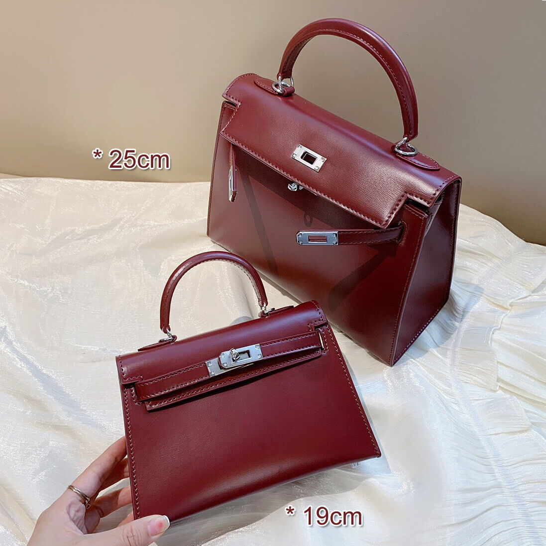 (19/25) Trapezoid Real Leather Flap Mini Tote Handbag Shoulder Bag Purse Clutch Buy Our Tea