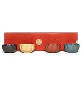 SILINE Zisha Pumpkin Teacups 2 Oz/4 Color Set,Chinese Yixing Clay Kung Fu Tea Cup,Used with the T...