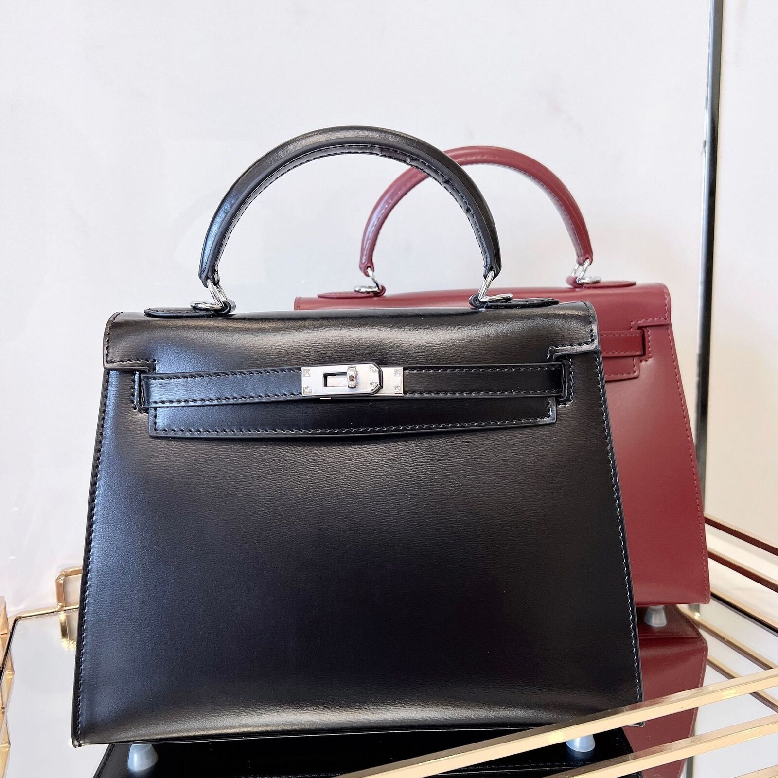 (19/25) Trapezoid Real Leather Flap Mini Tote Handbag Shoulder Bag Purse Clutch Buy Our Tea