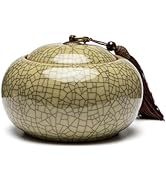 SILINE Longquan Celadon Loose Tea Storage Jar, 20 oz/600ml Green Porcelain Airtight Container -Ge...