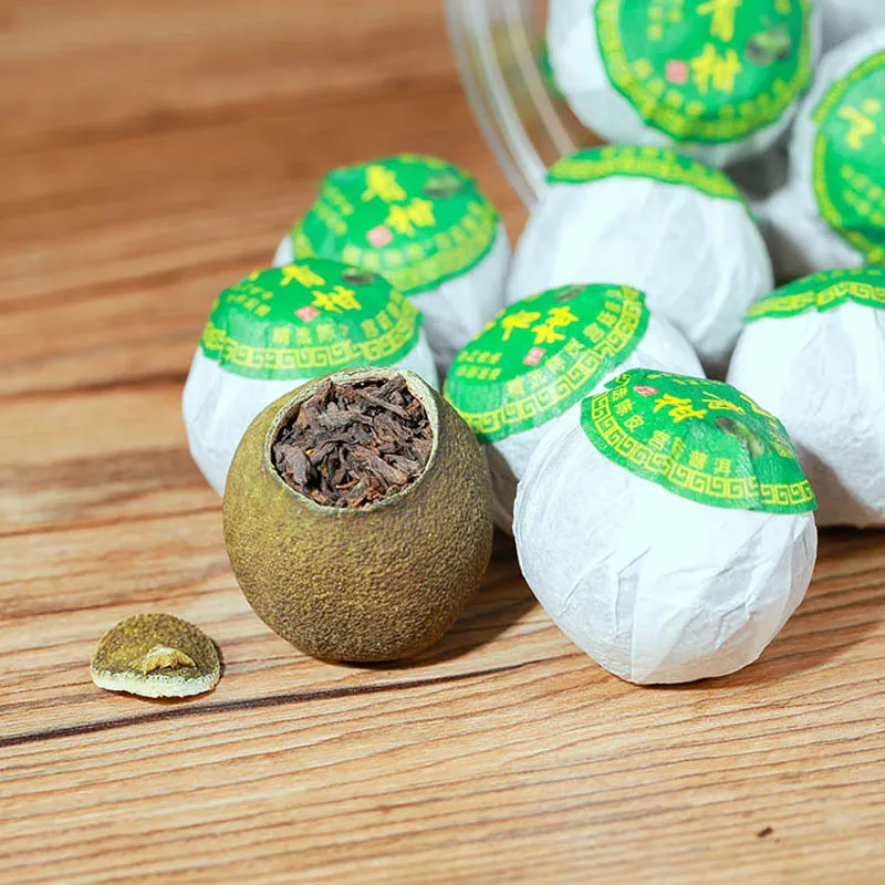 Wholesale 1box Dried Tangerine Cooked Pu er orange peel ripe puer natural plant tea Xiao Qinggan 250g