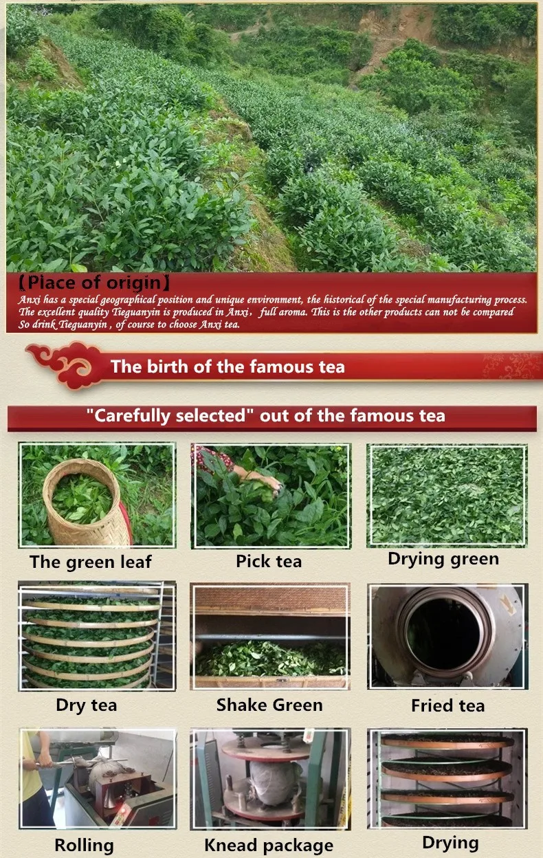  155g 10 packs Superior Healthy Chinese TiKuanYin Green Tea,TieGuanYin Oolong Tea, Green Food Gift Packing Iron cans Packing 