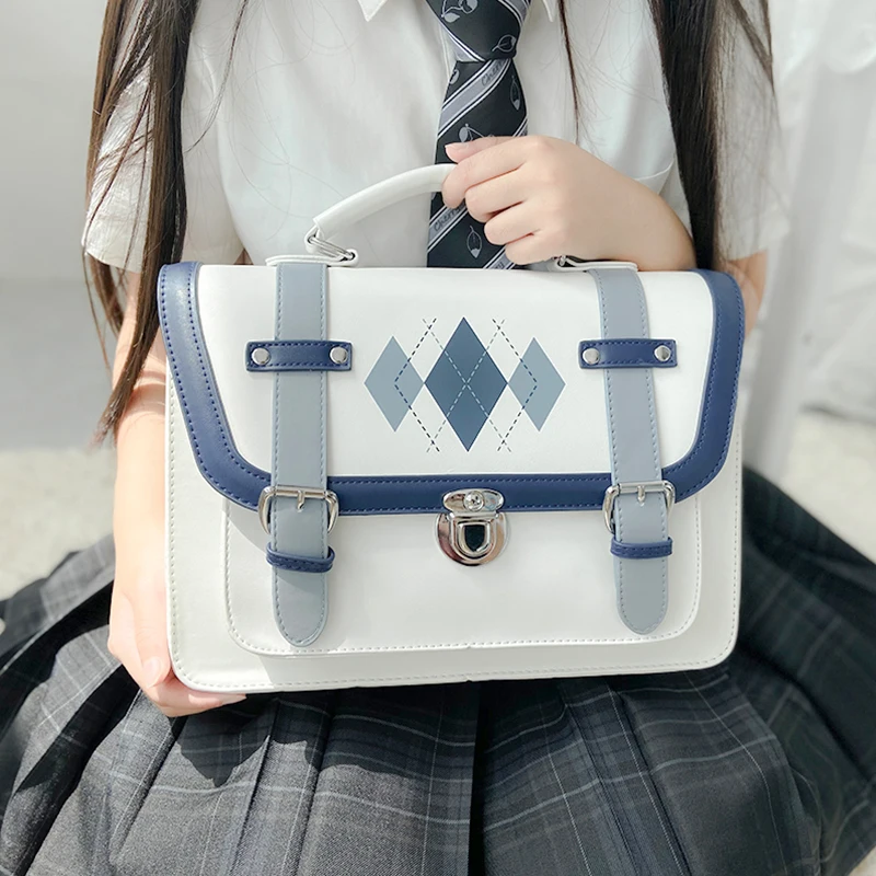 Japan Style Lolita JK Backpack Girl Students School Artificial Leather Shoulder Bags Briefcase Bookbag Messenger Bags