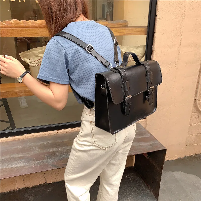 Retro British Style Women Backpack Students Shoulder Bags Briefcase Bookbag Travel Messenger Bags