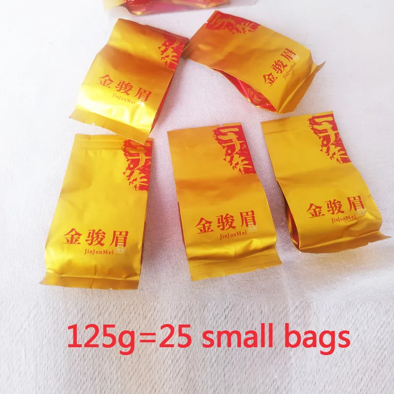 2020 New 125g Sachet 25 Small Bags China Black Tea Wuyishan Gold Junmei Longan Incense Good Tea Jinjunmei Sale