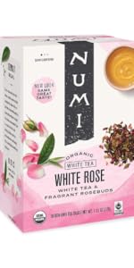 numi organic white rose tea bags