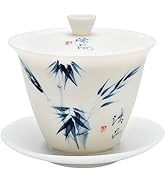 SILINE Ice Jade White Porcelain Gaiwan,Tea Cup Set for China Gongfu Tea Expert -ZhuYun