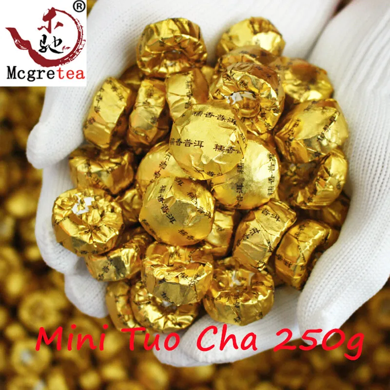 Mcgretea 250g Puer Tea Glutinous Rice Fragrant Pu er Tea Xiaotuo Tea Xiaojin Brick Pu er Cooked