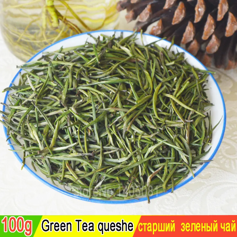 2023 high quality Green Tea Mingqian fried queshe Maojian tea 100 grams green healthy diet + 