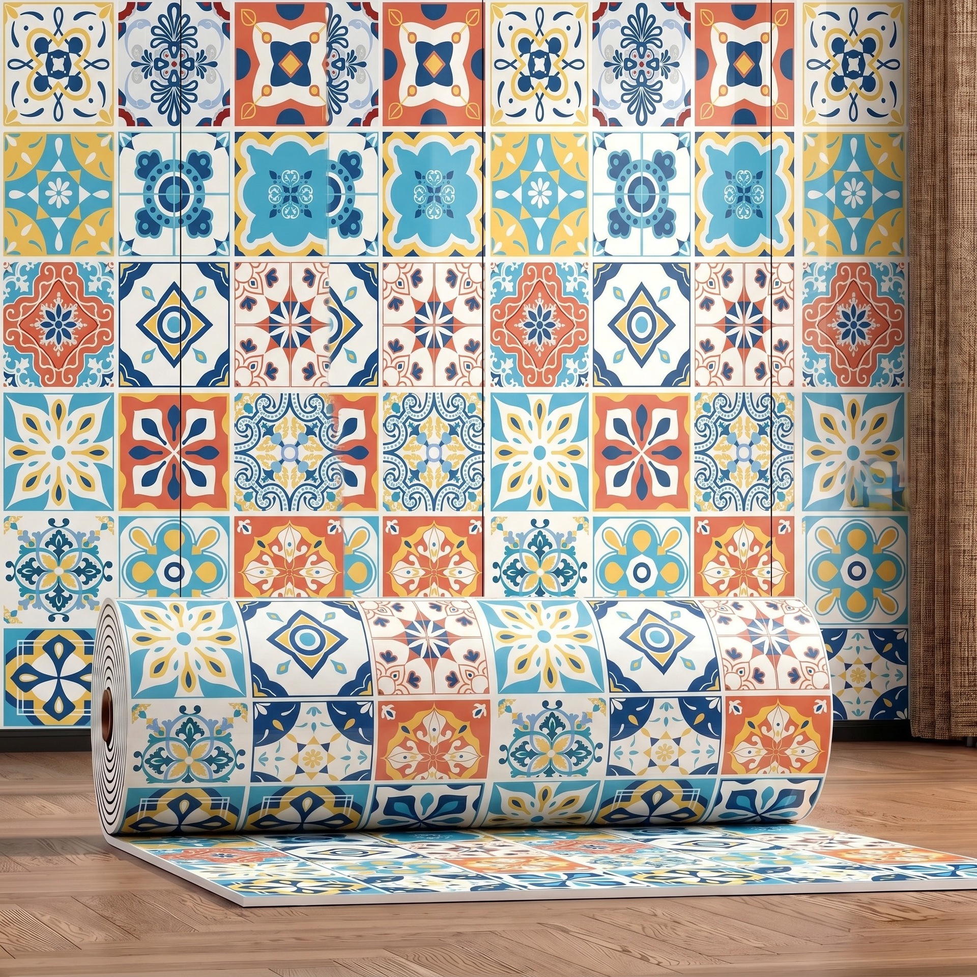 ⏳Limited-time 50% off 🏵️🧱Self-Adhesive Wallpaper for Bedroom, Living Room & Kitchen –15.7 in × 9.84 ft