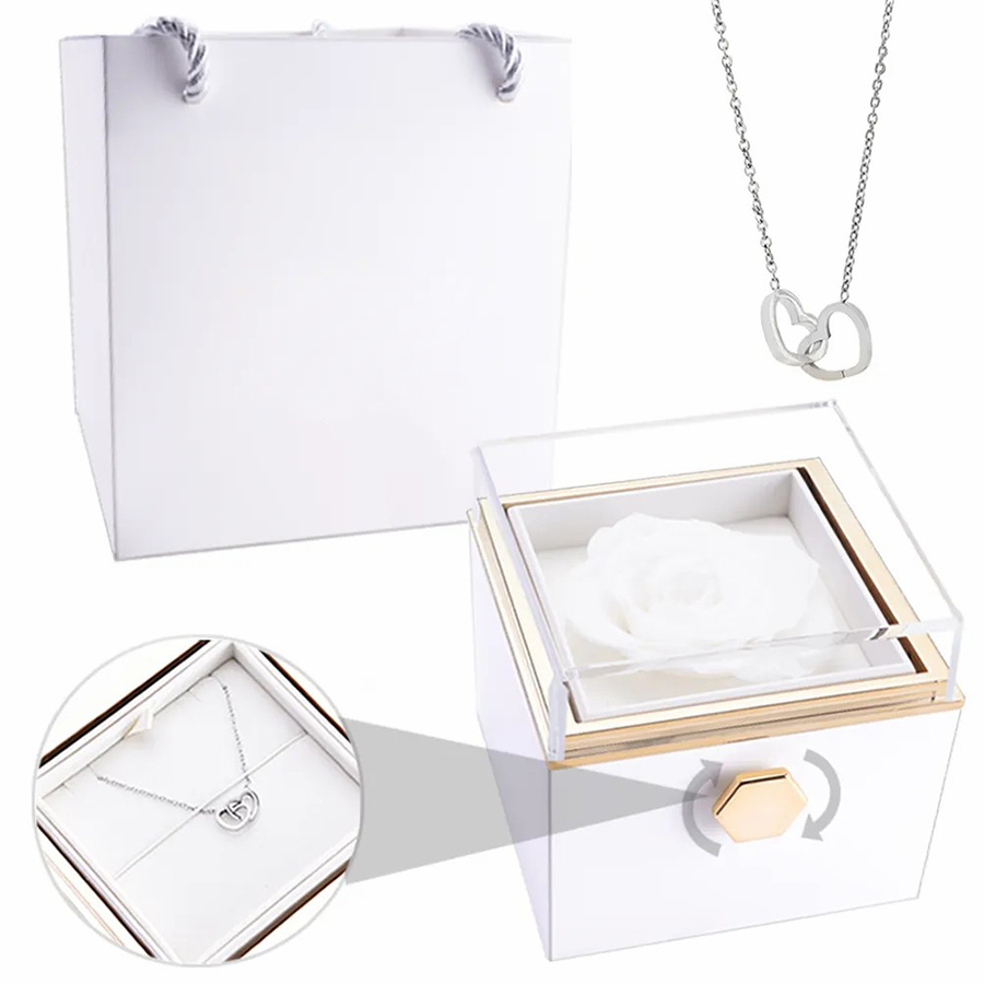 Eternal Rose Box - Eternal Love Necklace & Real Rose
