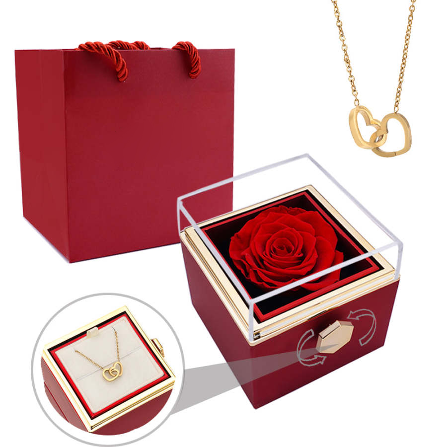 Eternal Rose Box - Eternal Love Necklace & Real Rose