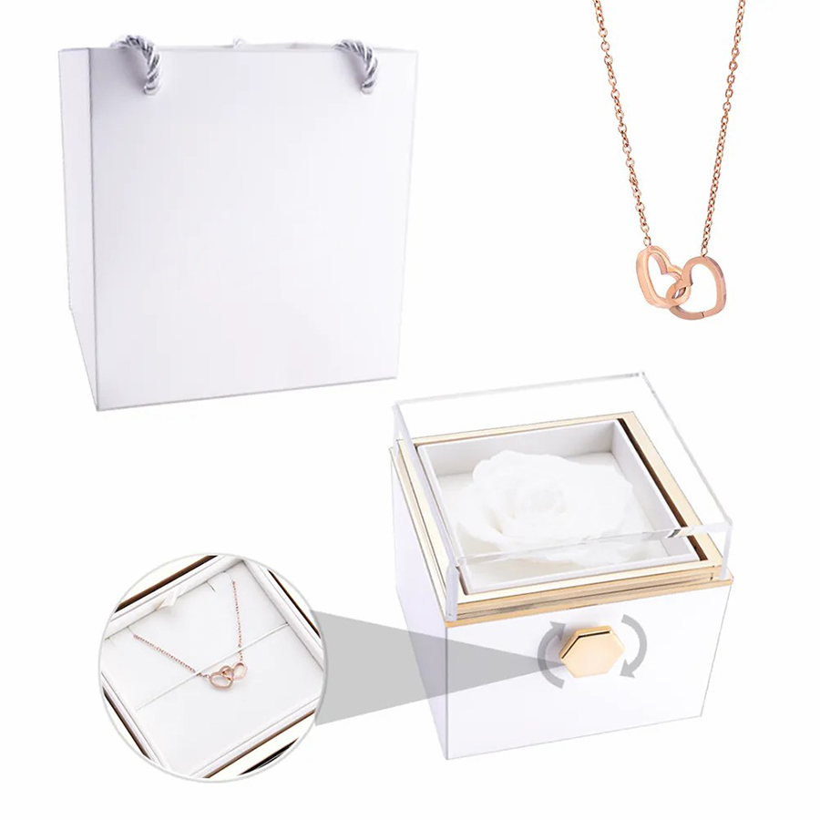 Eternal Rose Box - Eternal Love Necklace & Real Rose