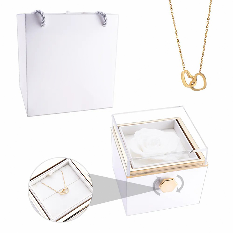 Eternal Rose Box - Eternal Love Necklace & Real Rose