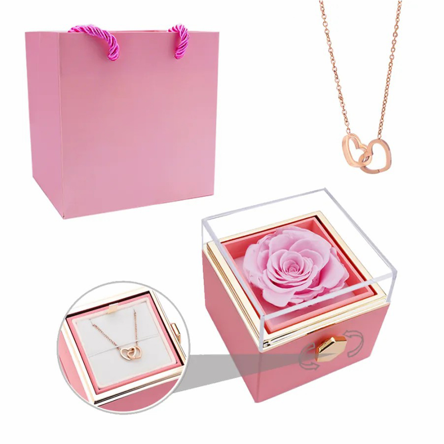Eternal Rose Box - Eternal Love Necklace & Real Rose