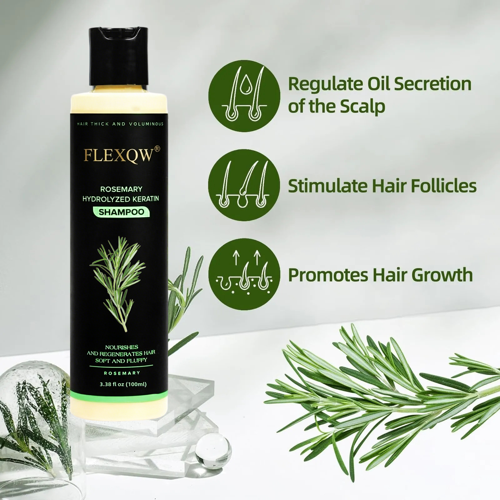 Organic Rosemary Keratin Hair Growth Shampoo