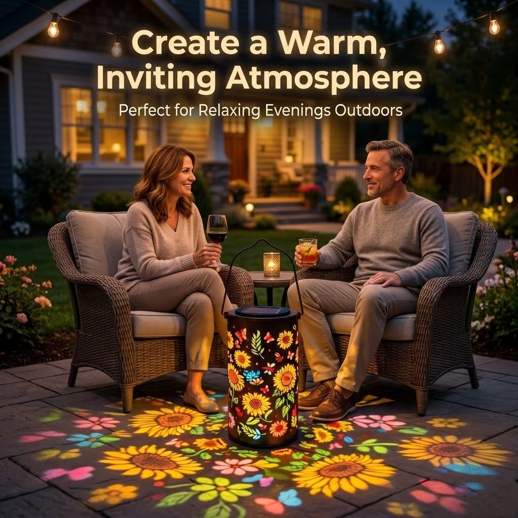 Solar Lanterns with Projection – Sunflower & Butterfly Ground Art Lights​🌼✨