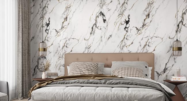 Glossy White Marble Contact Paper