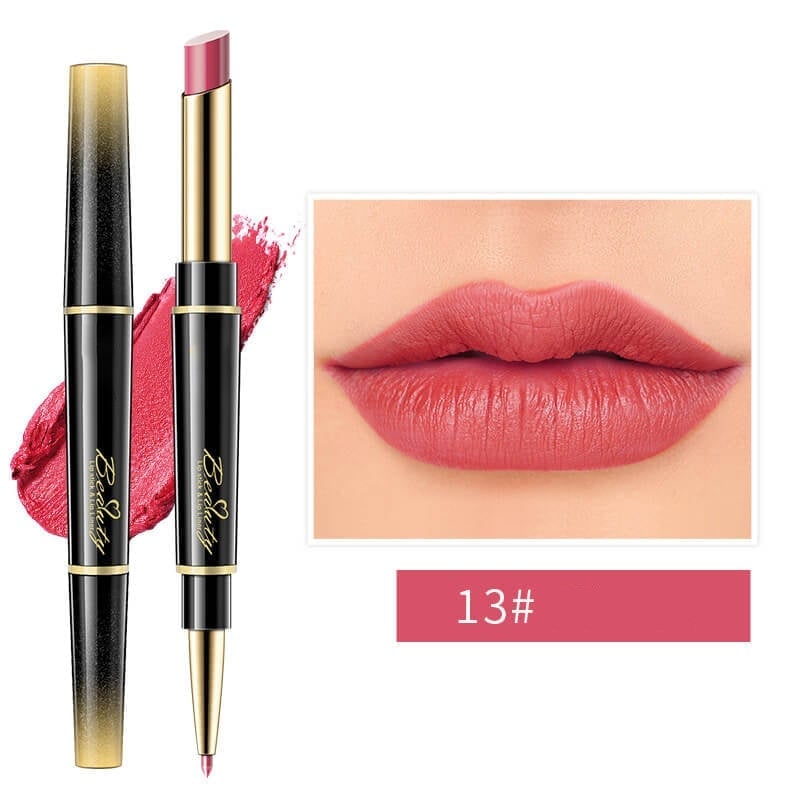 🔥Last Day 49% OFF-Double-ended Lipstick Automatic Lip Liner Matte Waterproof Non-fading Non-stick Lipstick