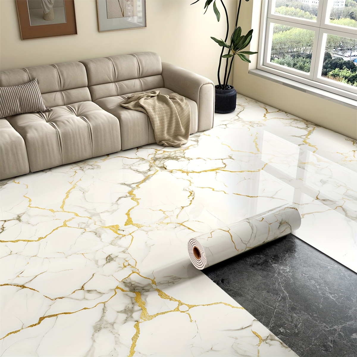 ⏳Limited-time 50% off 🏵️🧱Self-Adhesive Wallpaper for Bedroom, Living Room & Kitchen –15.7 in × 9.84 ft