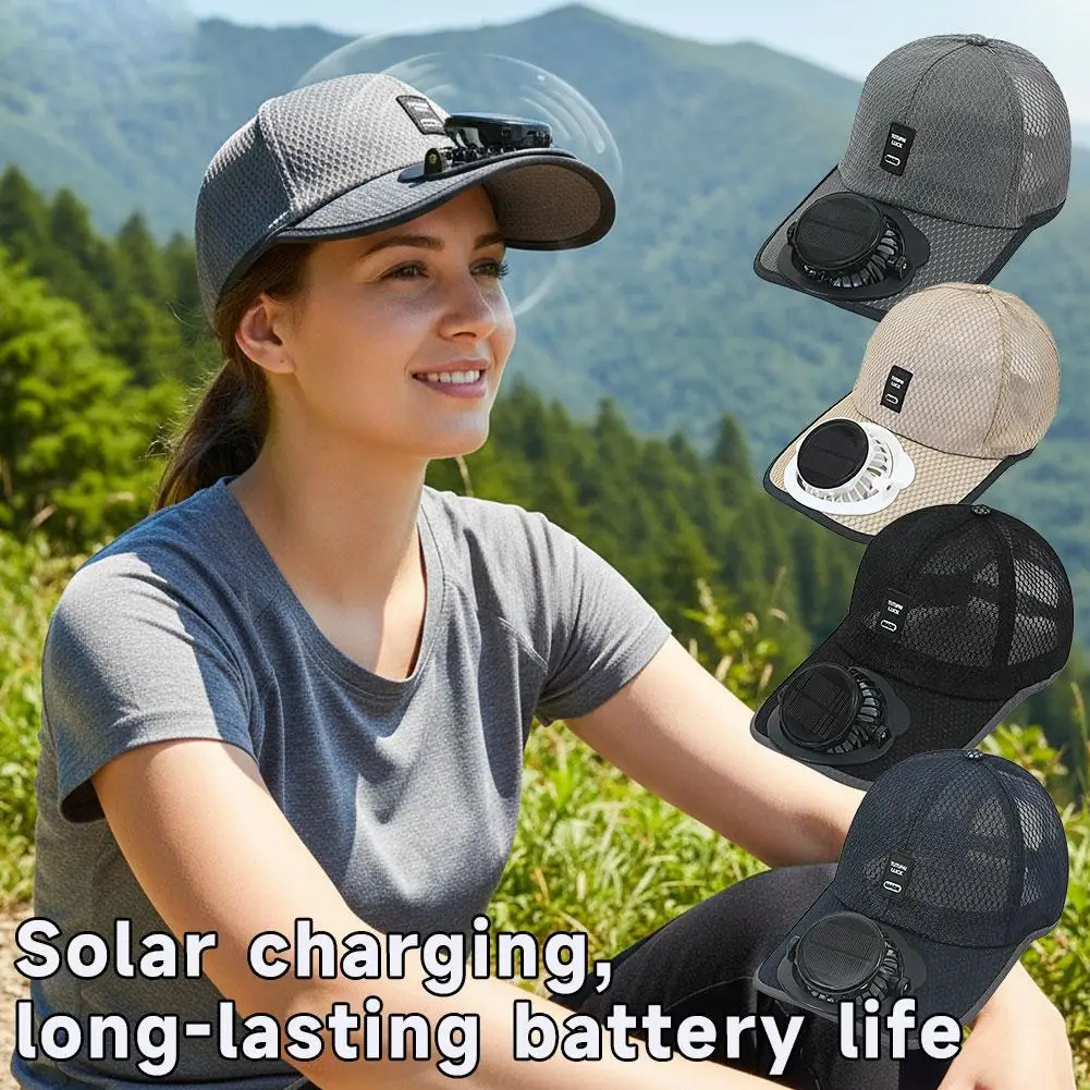 ☀️ HOT SALE 2026 Pro Outdoor Cooling Hat – Solar + USB Dual-Powered Fan Cap with UPF 50+ Sun Protection