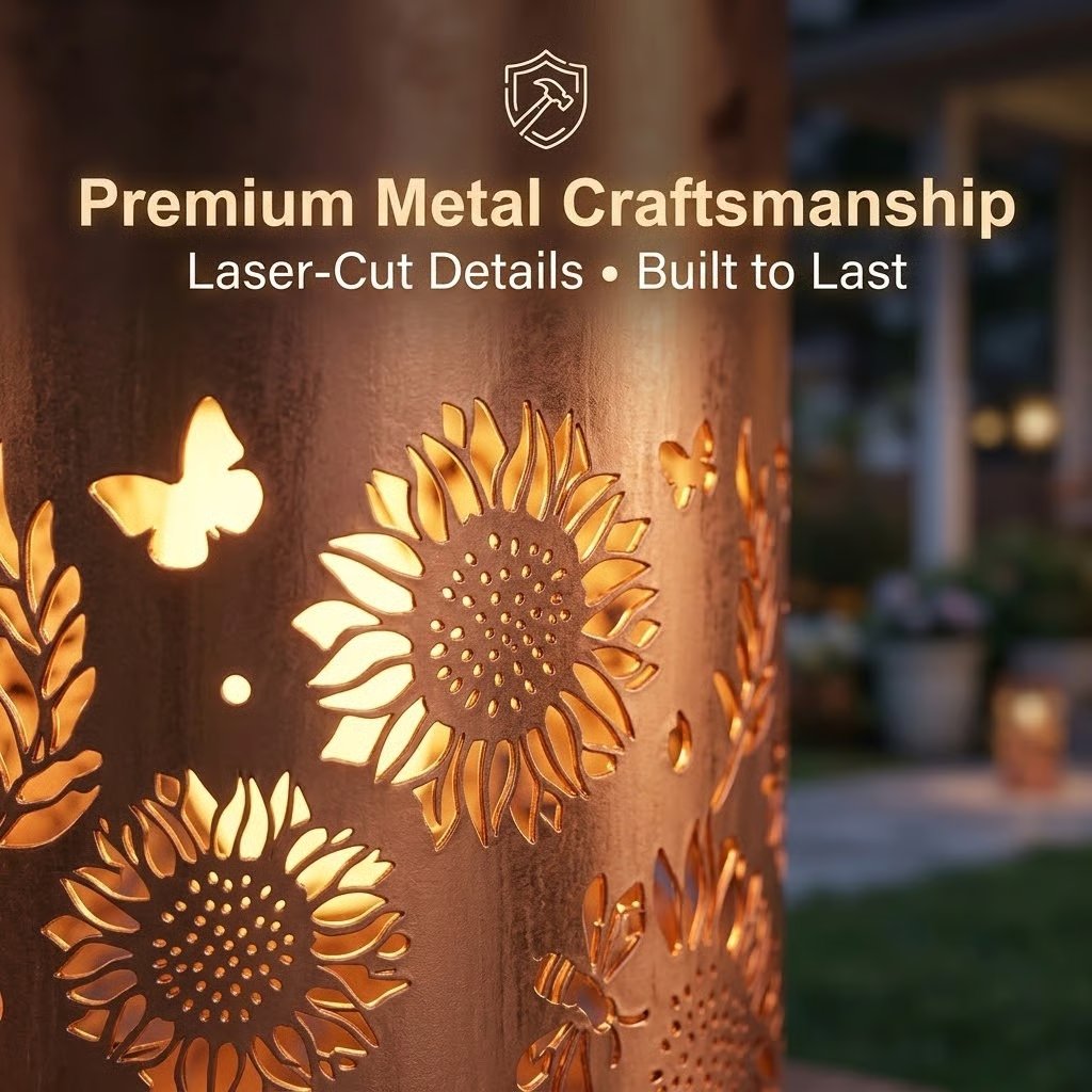 Solar Lanterns with Projection – Sunflower & Butterfly Ground Art Lights​🌼✨