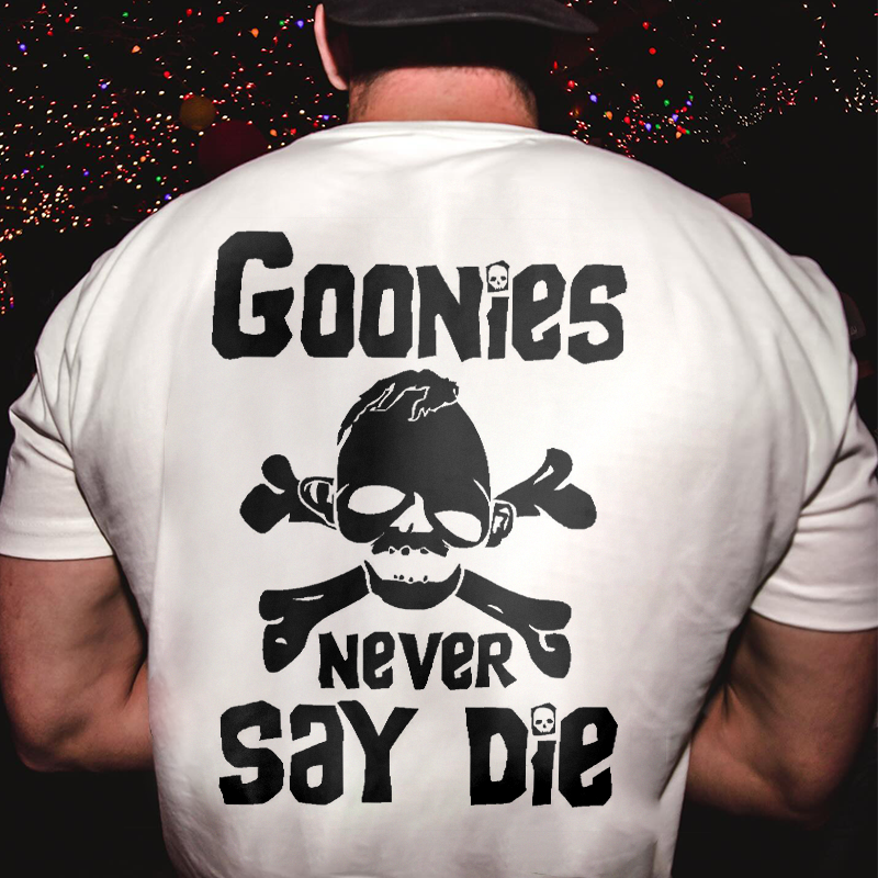 Goonies Never Say Die Printed Skull T-shirt