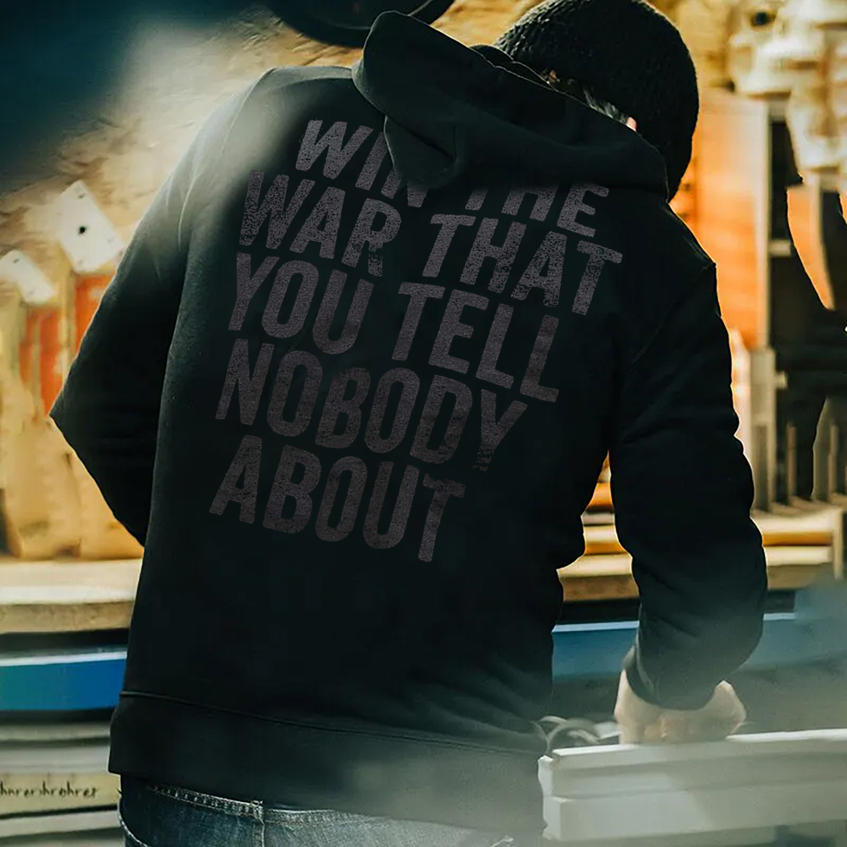 Win The War That You Tell Nobody About Printed Men's Hoodie
