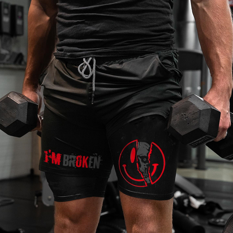 I'm Broken Print Men's Shorts
