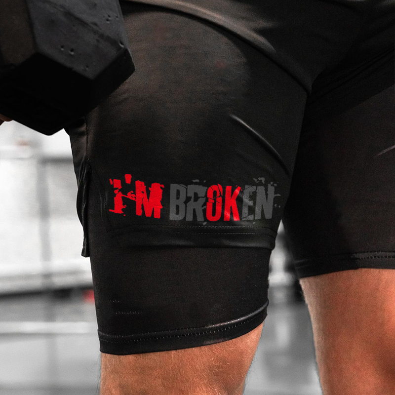 I'm Broken Print Men's Shorts